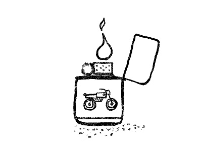 Dirt Bike Lighter bike branding dirt doodle dope drawing hand drawn lighter motocross motor radness zippo