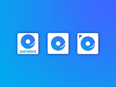 3 variations of Pandora App Icons #005 of #dailyui 005 app blue dailyui icons pandora ui ux