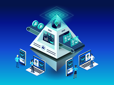 website isometric illustration 2 graphs illustration isometric robot tech vector web