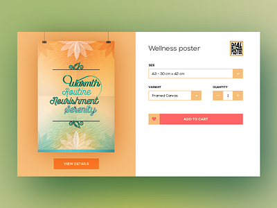 'Dial A Poster' item detail check out daily ui 012 dial a poster e commerce poster ui