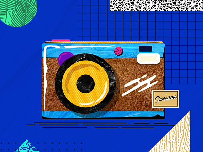 Design Everyday - Day 28- Camera camera flat illustration memphis pattern texture