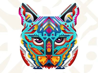 Cat in Pattern animal cat color illustration pattern