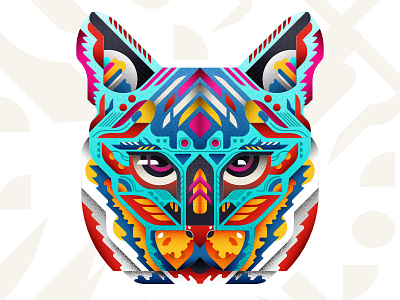 Cat in Pattern animal cat color illustration pattern