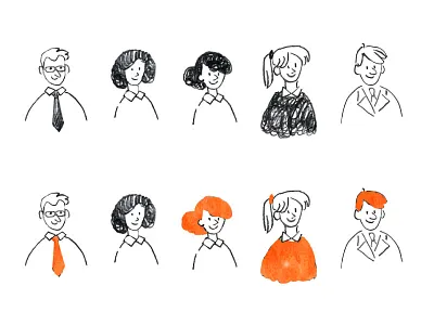 characters 2d character design doodle graphic illustration people photoshop