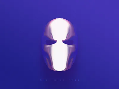 The Third Face album art eyes face gradients illustration mask metal music purple