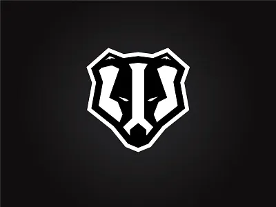 Badger angular animal logo badger badger mark black and white branding logo logo design mad animal sharp sports team logo
