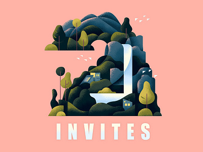 Dribbble Invites 2 dribbble fresh illustration invites nature start