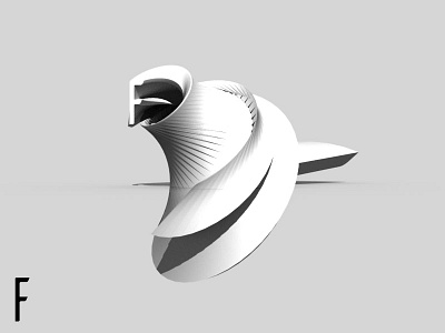 3D Alphabet - F 3d abstract alphabet f type typography