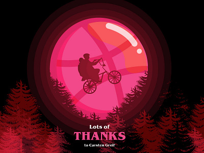 Hello Dribbble! dribbble illustration landscape stranger thankyou things