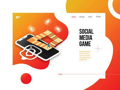 Minimalist landing page design app design illustration instagram iphonex isometric landing page social media ui vector web