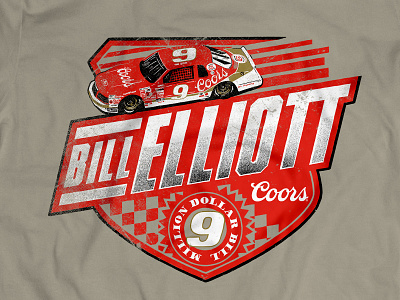 Million Dollar Bill apparel graphic design merch nascar speed stock car racing vintage