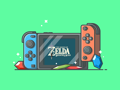 Nintendo switch! 🎮 dribbble dribbbler flat game icon illustration nintendo shots stone switch vector zelda