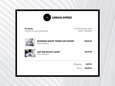 Daily UI #017 - Email Invoice 017 black daily dailyui email invoice minimalism ui white