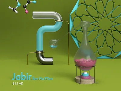 • Jabir ibn Hayyan • from "Candles in the dark" 3d alphabet arabic art c4d cg cinema4d digitalart houdini letters redshift render