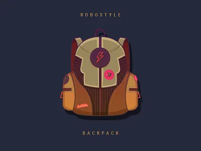 Backpack Robostyle backpack flash gradient pixel png robot style