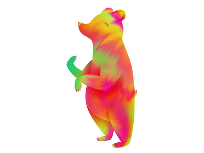 Tropic bear illustration animal bear digital magical mammal paint photoshop rainbow