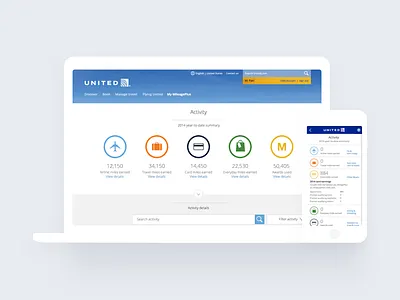 United Airlines Mileage Plus Account desktop