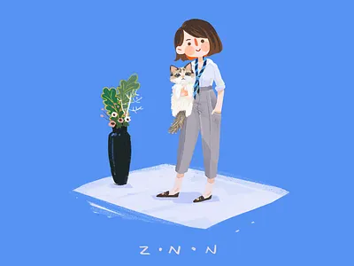 Cat day cat illustration