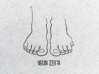 Neunzehn (19) craft drawing funny illustration outline pun