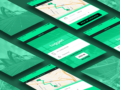 Luggeri - UI design app application clever design easy green life luggage luggeri pickup simple ui