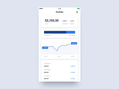 Investment Platform app clean finance interface investment minimal mobile ui ux