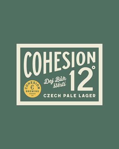 Cohesion Brewing 12º beer brewery lettering logo typography vintage