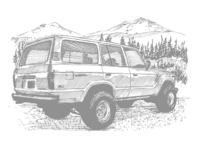 Landcruiser apparel design illustration landcruiser