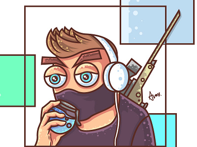 Ninja Character Illustration cartoon character characterdesign characterillustration fortnite gamer games illustrator ninja streamer vector vector art