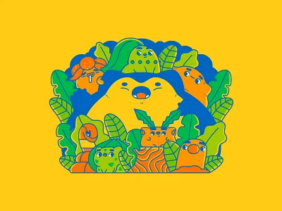 Poke Pals bulbasaur chikorita diglett ditto ekans gaming gloom hoppip illustration nintendo pokemon snorlax