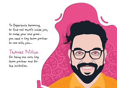 Thank you Nithin for the invitation dribble eyes illustration nithin portrait