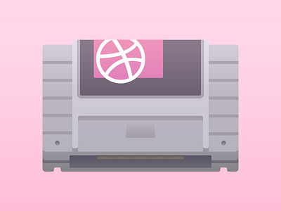 SNES Debut cartoony cartridge debut dribbble illustration minimalistic nes nintendo retro