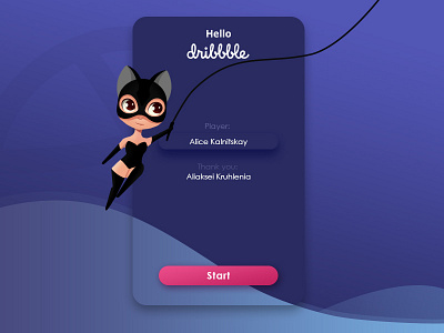 Dribbble Hello catwoman debut dribbble first shot illustration ui