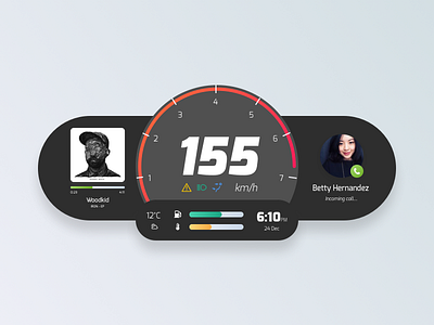 Daily UI #034 - Car Interface 034 car daily dailyui interface kmh minimal speed tesla ui ux