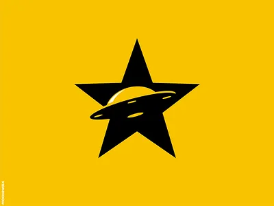 UFO alien flying saucer identity logo logodesign logomark mochawalk star ufo