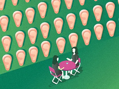 The Walls have ears / الحيطان ليها ودان conceptual editorial graphicdesign illustration