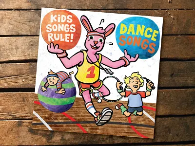 Kids Songs Rule Dance Songs album art cartooning illustration watercolor