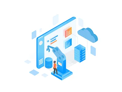 Automation Isometric Illustration art automation design digital illustration isometric ui vector web