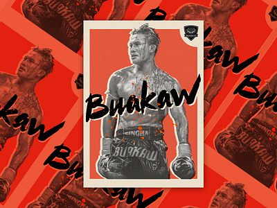 Buakaw - Muay Thai Card boxing card halftone thai