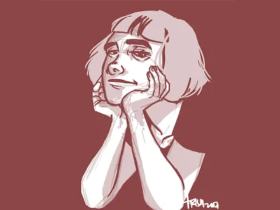 A self portrait design girl illustration portrait profile sketch