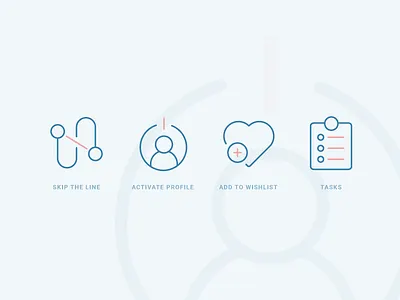 Find Proper Job icon outline icons profile skip the line tasks wishlist