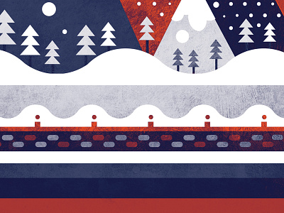 Snowy scenery illo WIP illustration landscape snow trees vector