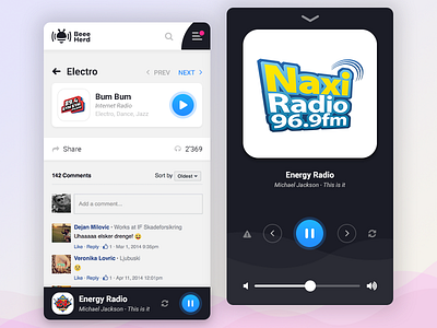 Music Player app button music player radio ui ux