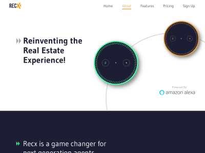 Recx Landing Page WIP alexa amazon echo illustration landing page real estate technology vector art web