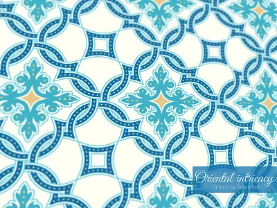 Oriental Intricacy, seamless pattern. arabesque arabic blue islamic moorish moroccan ormanent pattern portuguese slanapotam traditional vector