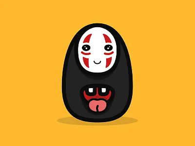 Spirited Away - No Face anime anime movies character cute fun love lovely mouth movie no face spirited away studio ghibli teeth