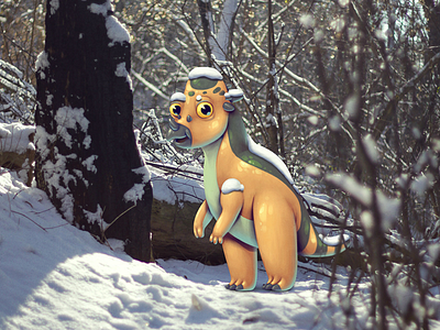 Jurassic Winter artwork character character design dinosaur drawing game game art game design illustration ui