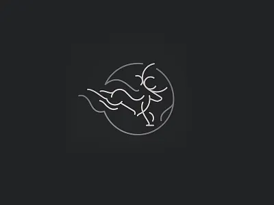 Jumping deer bartosz włodarczyk deer design icon jumping deer line lines logo neon vector łomża