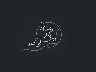 Jumping deer 2 bartosz włodarczyk deer design icon jumping deer line lines logo neon vector łomża