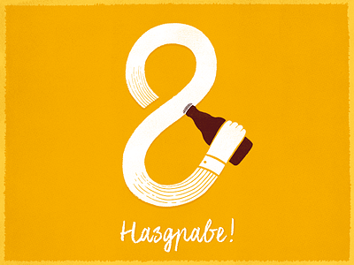 December 8 beer cheers eight hand illustration retro texture typography vintage yellow