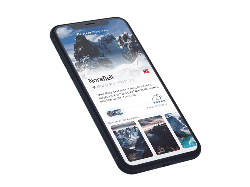 Extreme Skiing Track animation debut gif track ui ux winter